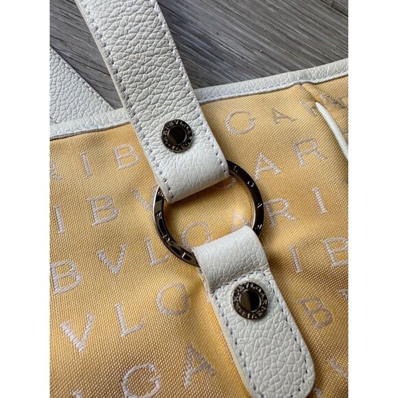 Bvlgari Logo Mania Pale Yellow Shoulder Bag / Tote - Picture 15 of 16
